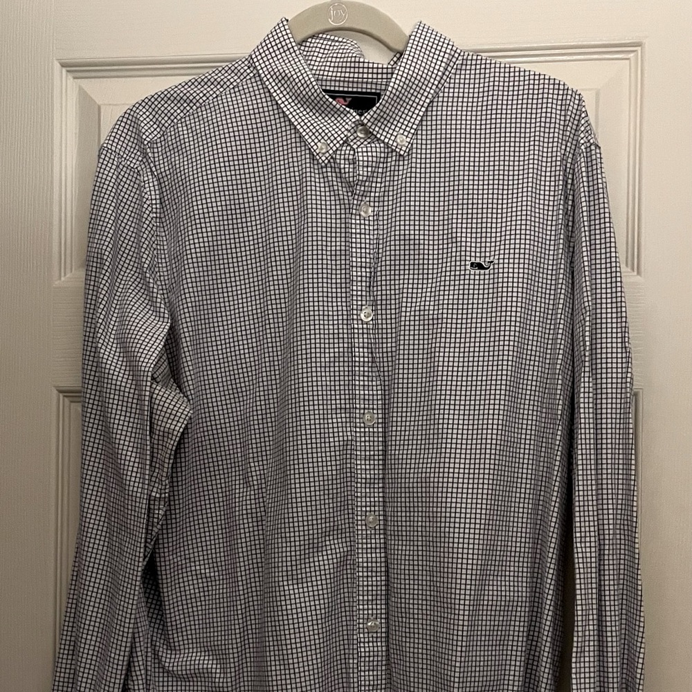 Vineyard Vines Men’s XL Slim Fit Whale Shirt in Black Plaid